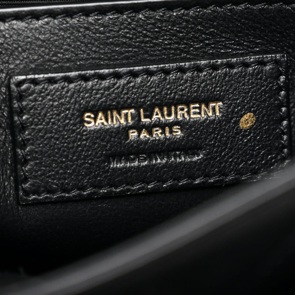 Lambskin Matelasse Monogram Baby Niki Chain Satchel Black