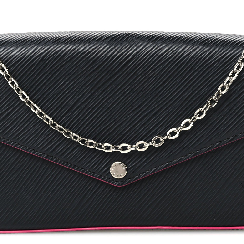 Epi Pochette Felicie Black Hot Pink