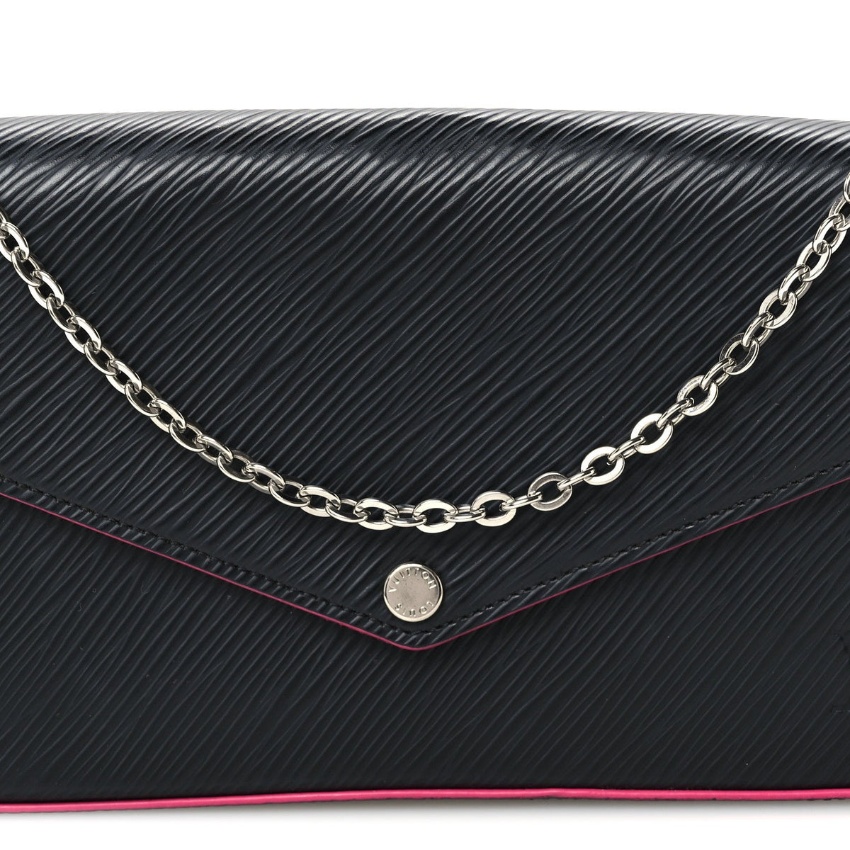 Epi Pochette Felicie Black Hot Pink