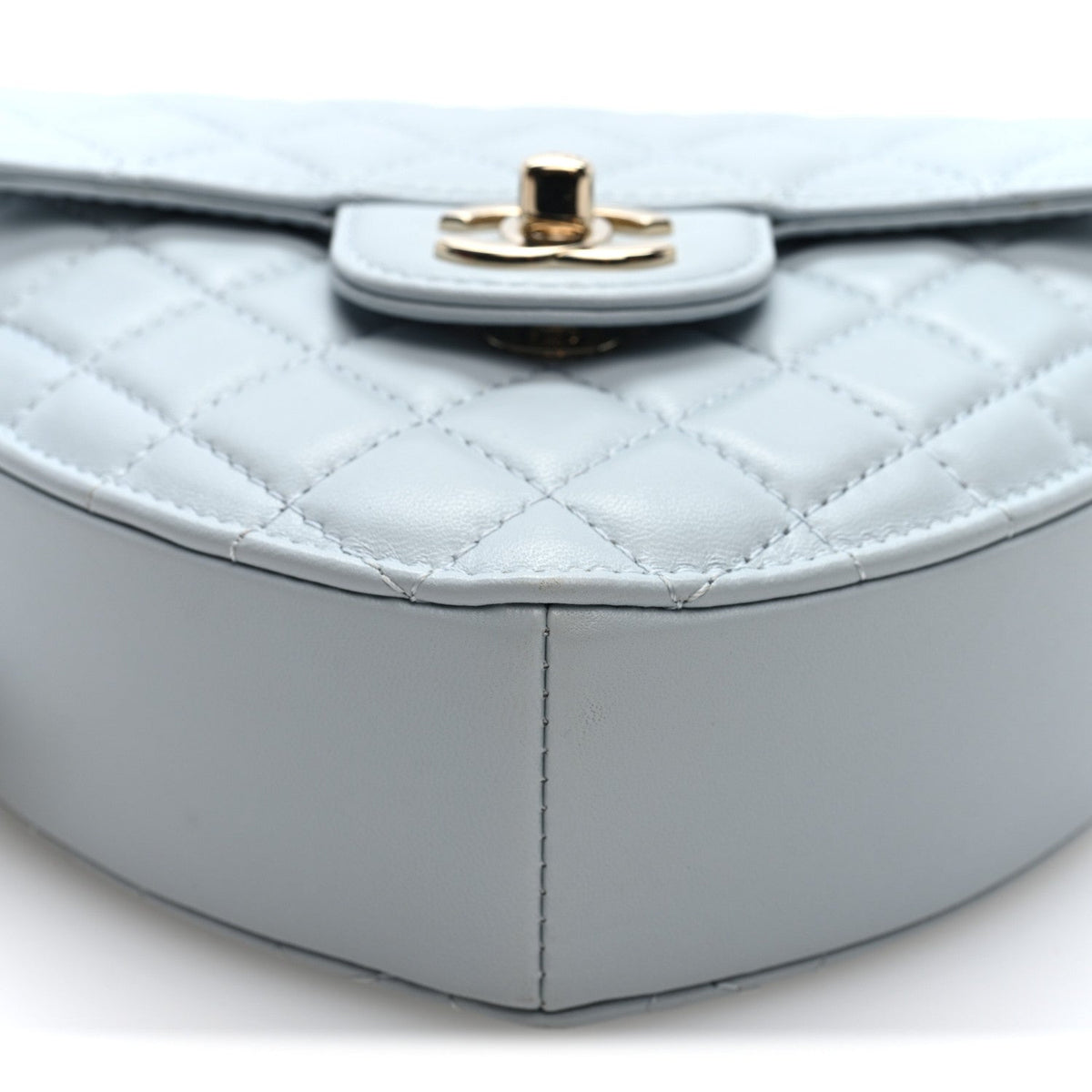 Lambskin Quilted Large CC In Love Heart Bag Light Blue