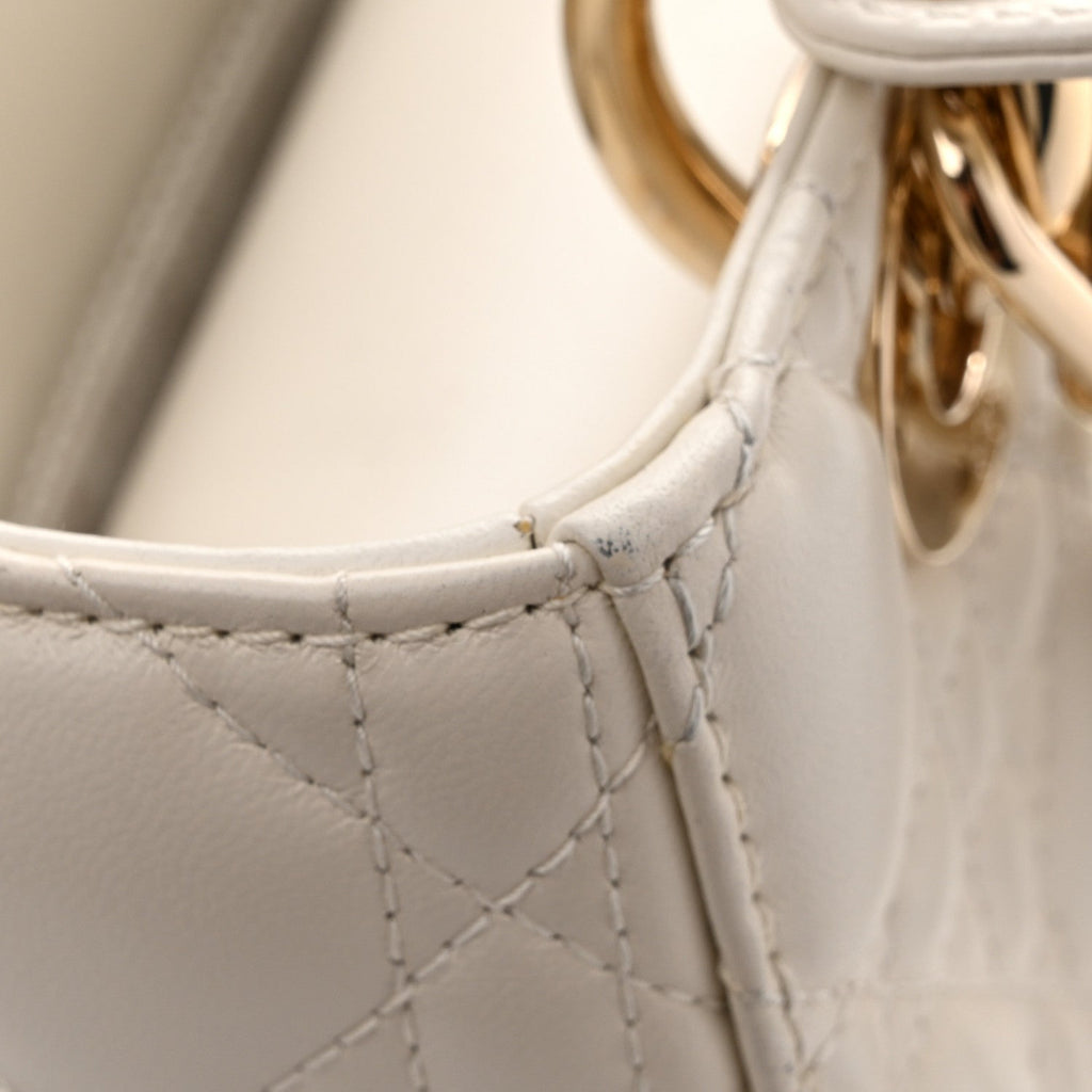 Lambskin Cannage Small My ABCDior Lady Dior White