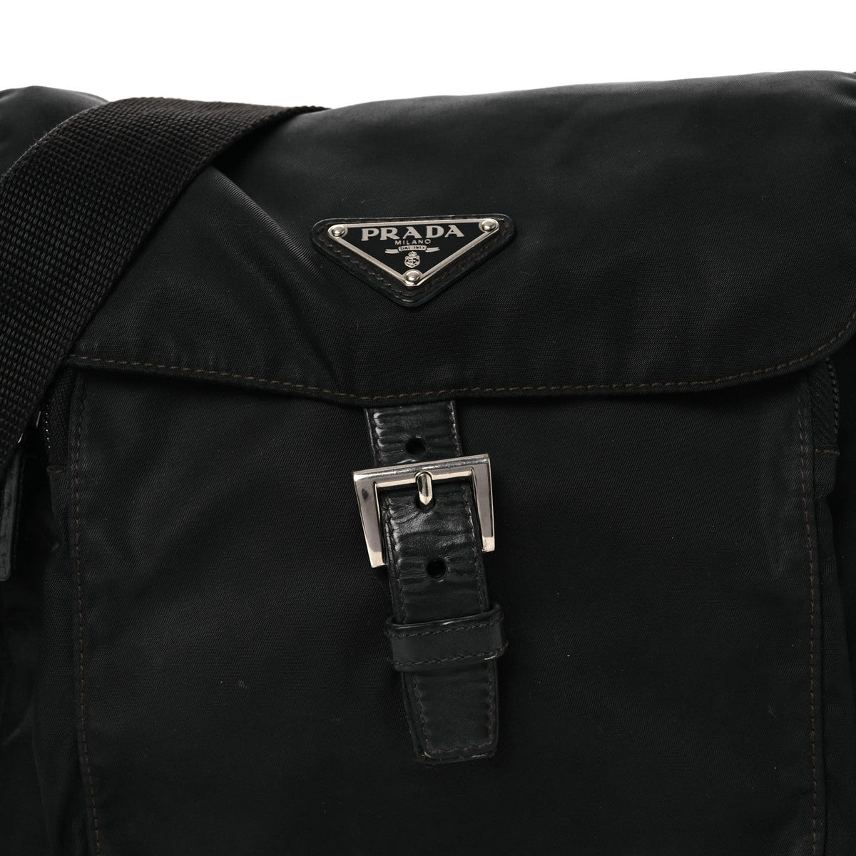 Tessuto Nylon Saffiano Small Vela Messenger Black