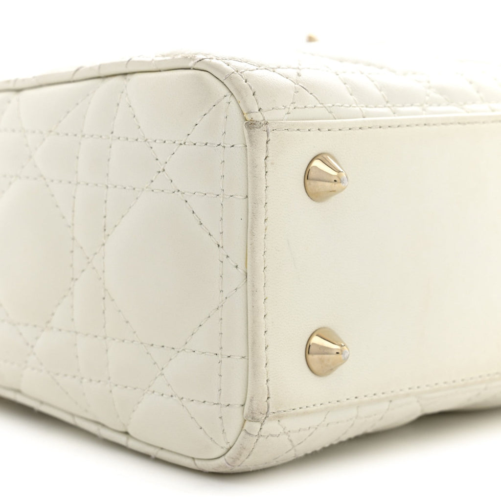 Lambskin Cannage Small My ABCDior Lady Dior White