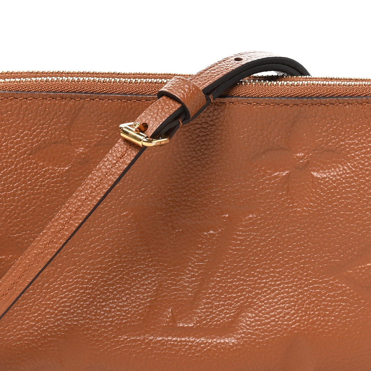 Empreinte Monogram Giant Double Zip Pochette Caramel