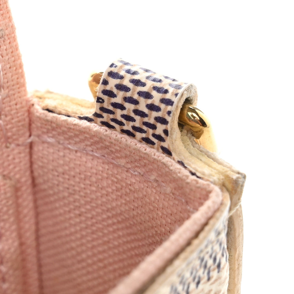 Damier Azur Pochette Felicie Chain Wallet Rose Ballerine