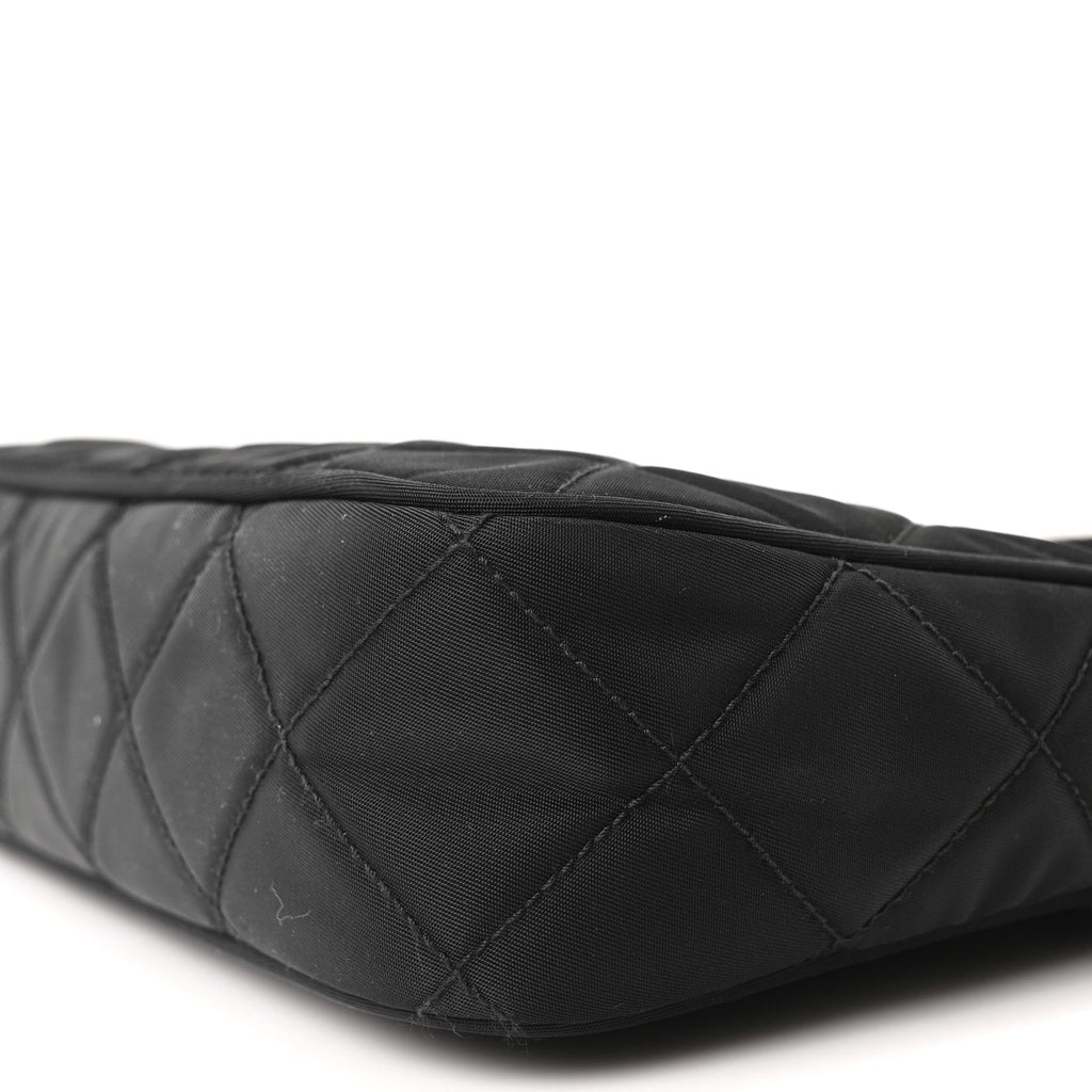 Tessuto Nylon Stitched Shoulder Bag Black