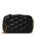 Lambskin Quilted Mini Camera Bag Black