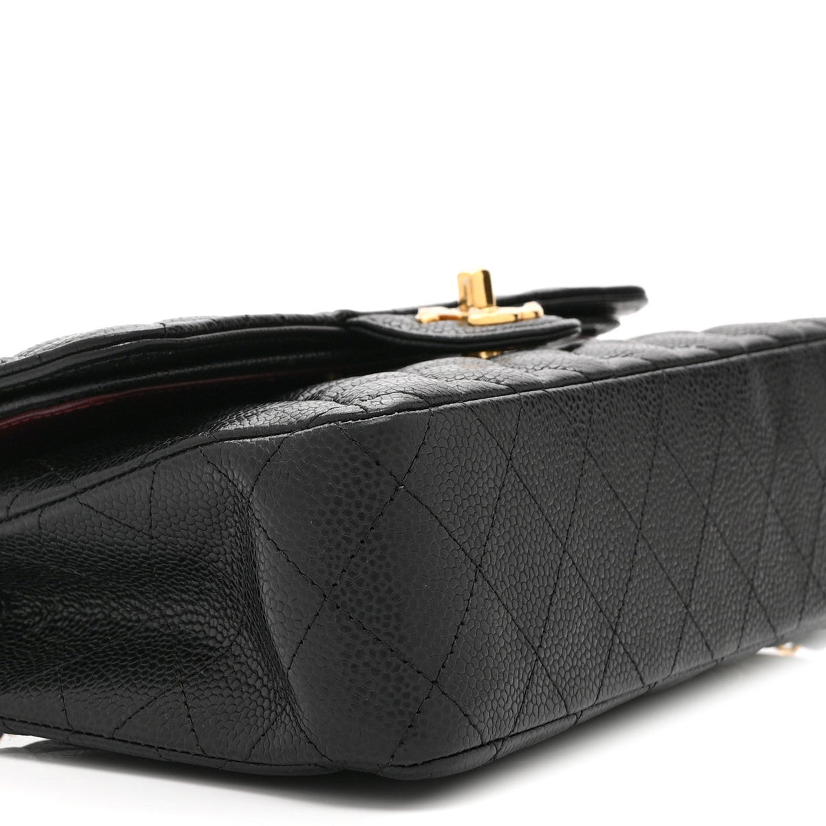 Caviar Quilted Small Double Flap Black