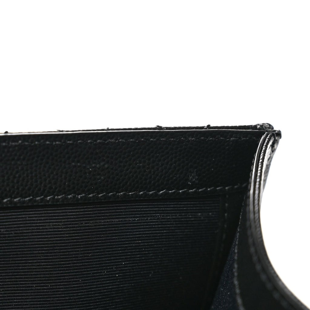 Grain De Poudre Textured Mixed Matelasse Large Triquilt Monogram Monochrome Satchel Black