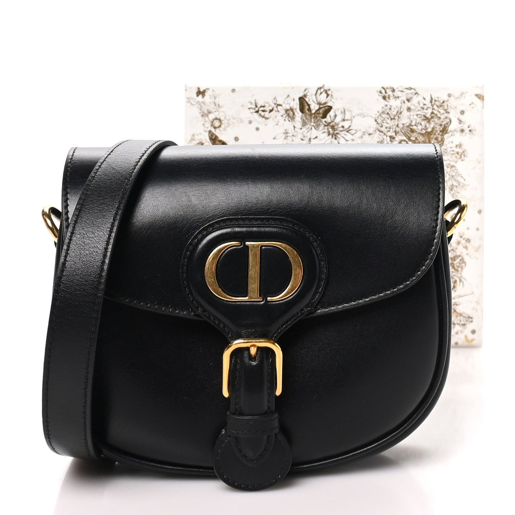 Box Calfskin Small Bobby Flap Black