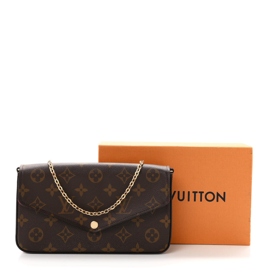 Monogram Pochette Felicie Chain Wallet Fuchsia