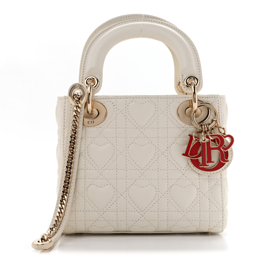Calfskin Cannage Dioramour Mini Lady Dior White