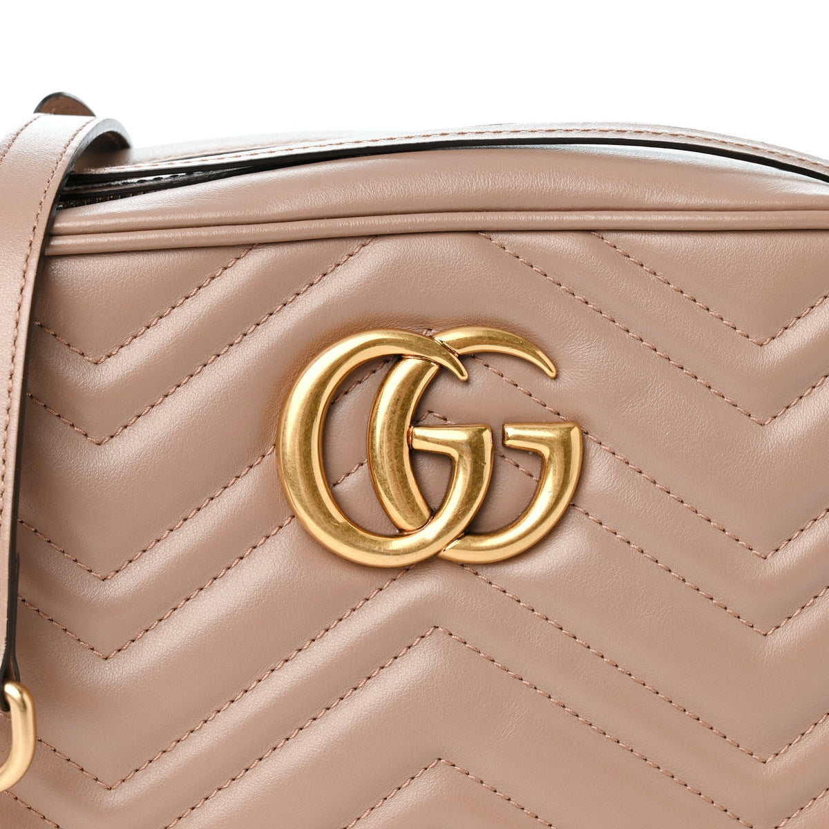 Calfskin Matelasse Small GG Marmont Chain Shoulder Bag Porcelain Rose