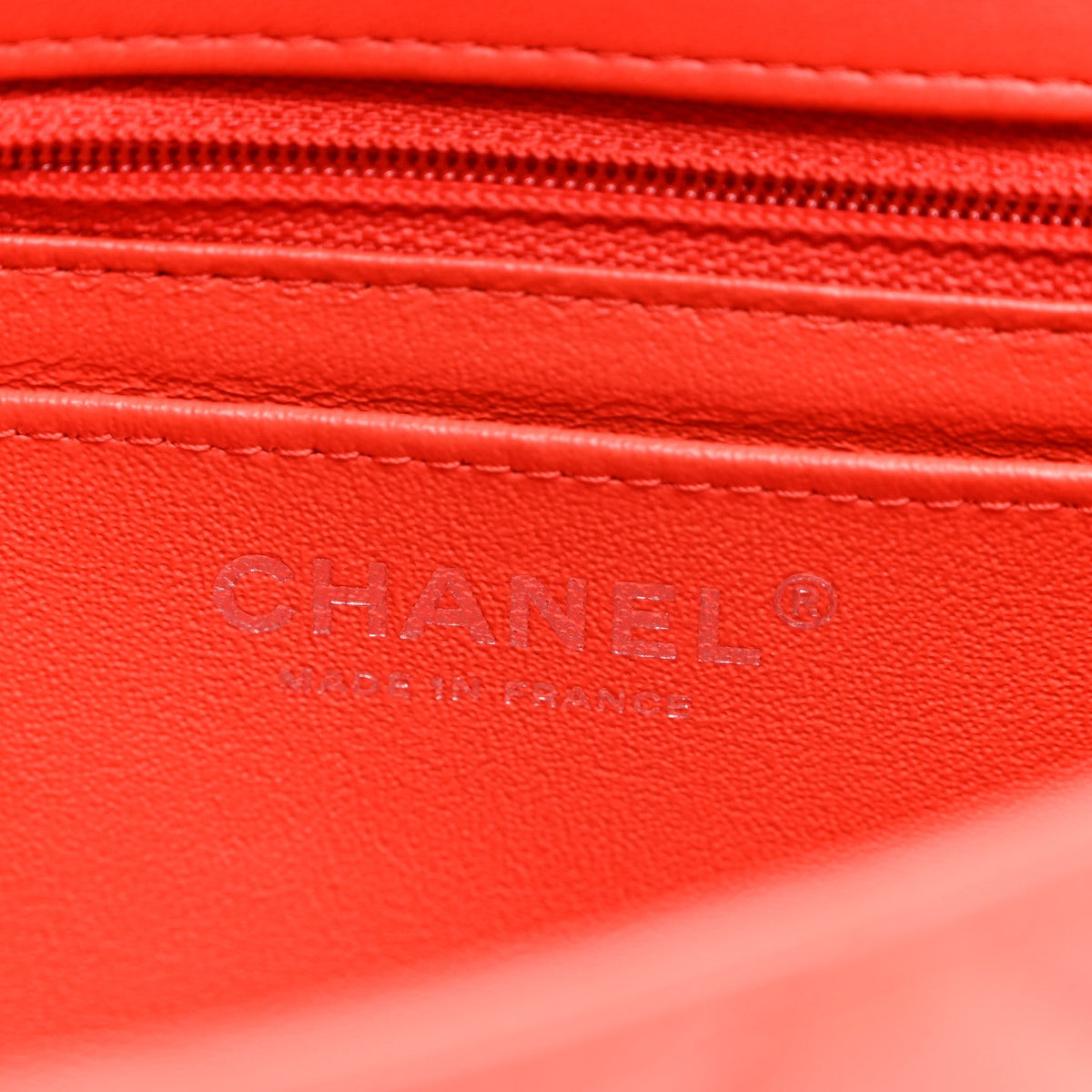 Lambskin Quilted Mini Rectangular Flap Red