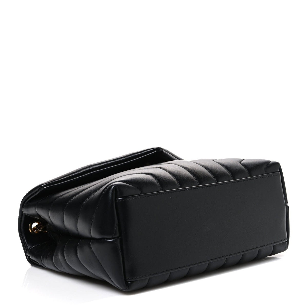 Calfskin Y Quilted Monogram Small Loulou Chain Satchel Black