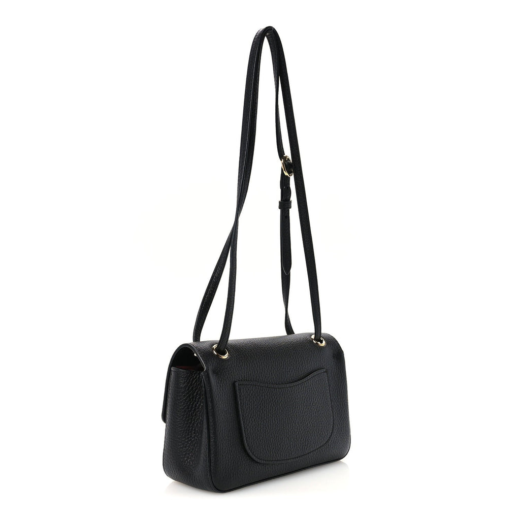 Grained Calfskin Mini Souplissimo Maxi Flap Black