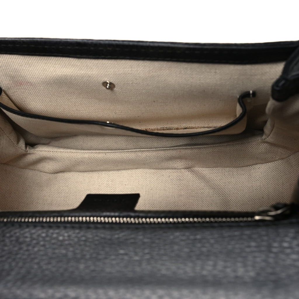 Calfskin Medium New Bamboo Top Handle Bag Black