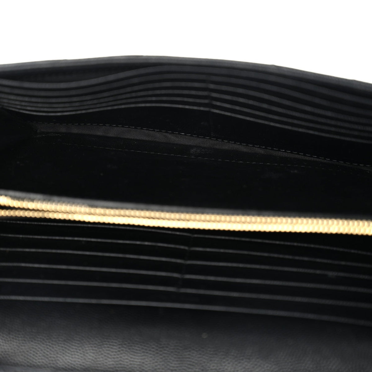 Grain De Poudre Matelasse Chevron Monogram Chain Wallet Black