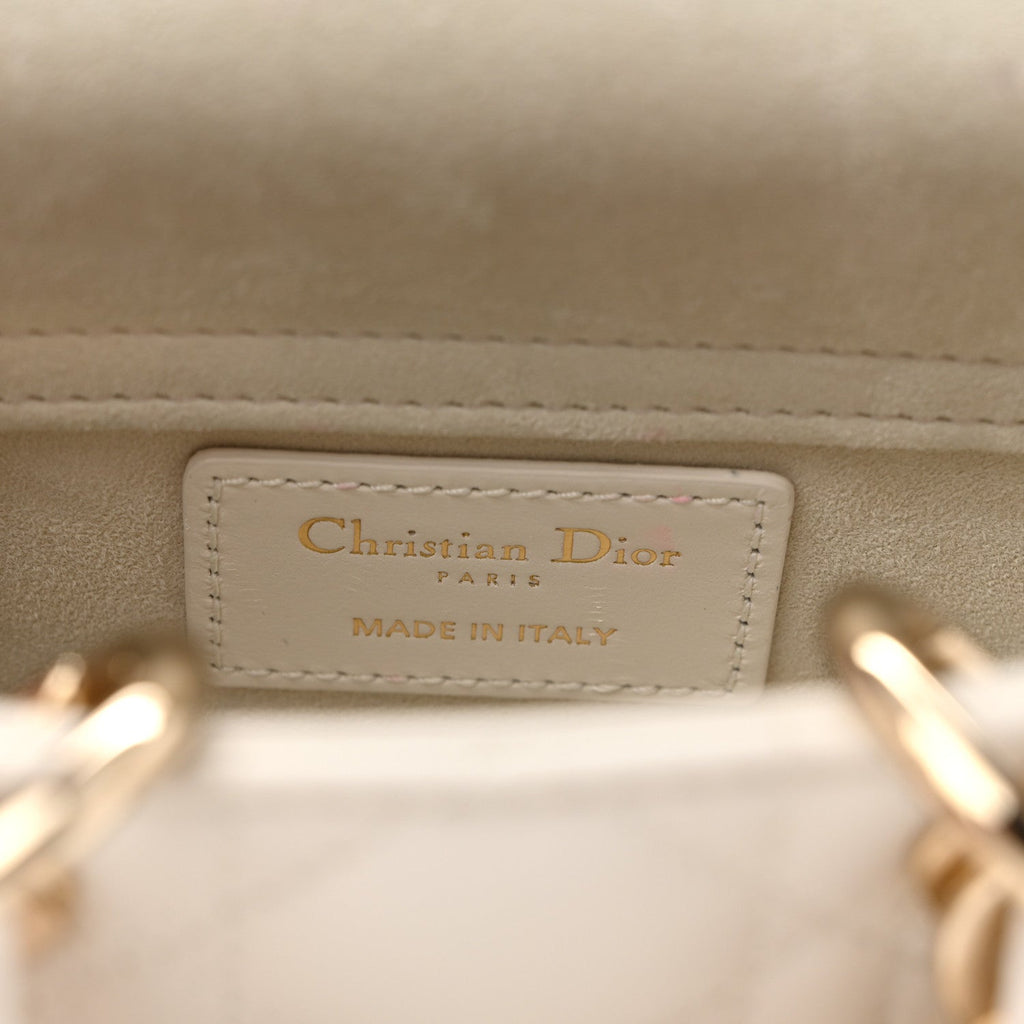 Lambskin Cannage Micro Lady D-Joy Latte