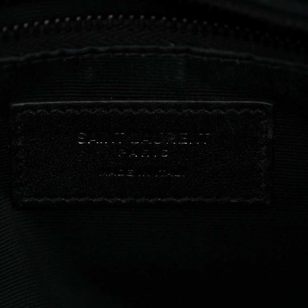 Calfskin Y Quilted Monogram Monochrome Medium Loulou Chain Satchel Black