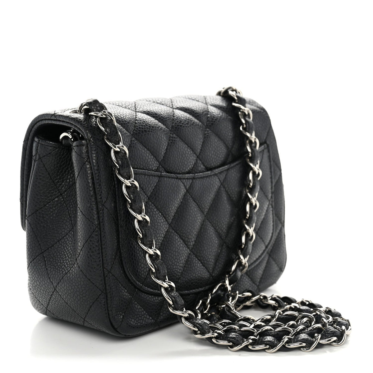 Caviar Quilted Mini Square Flap Black