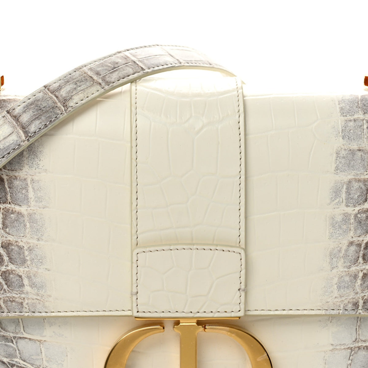 Niloticus Crocodile Himalaya 30 Montaigne Flap Bag Latte