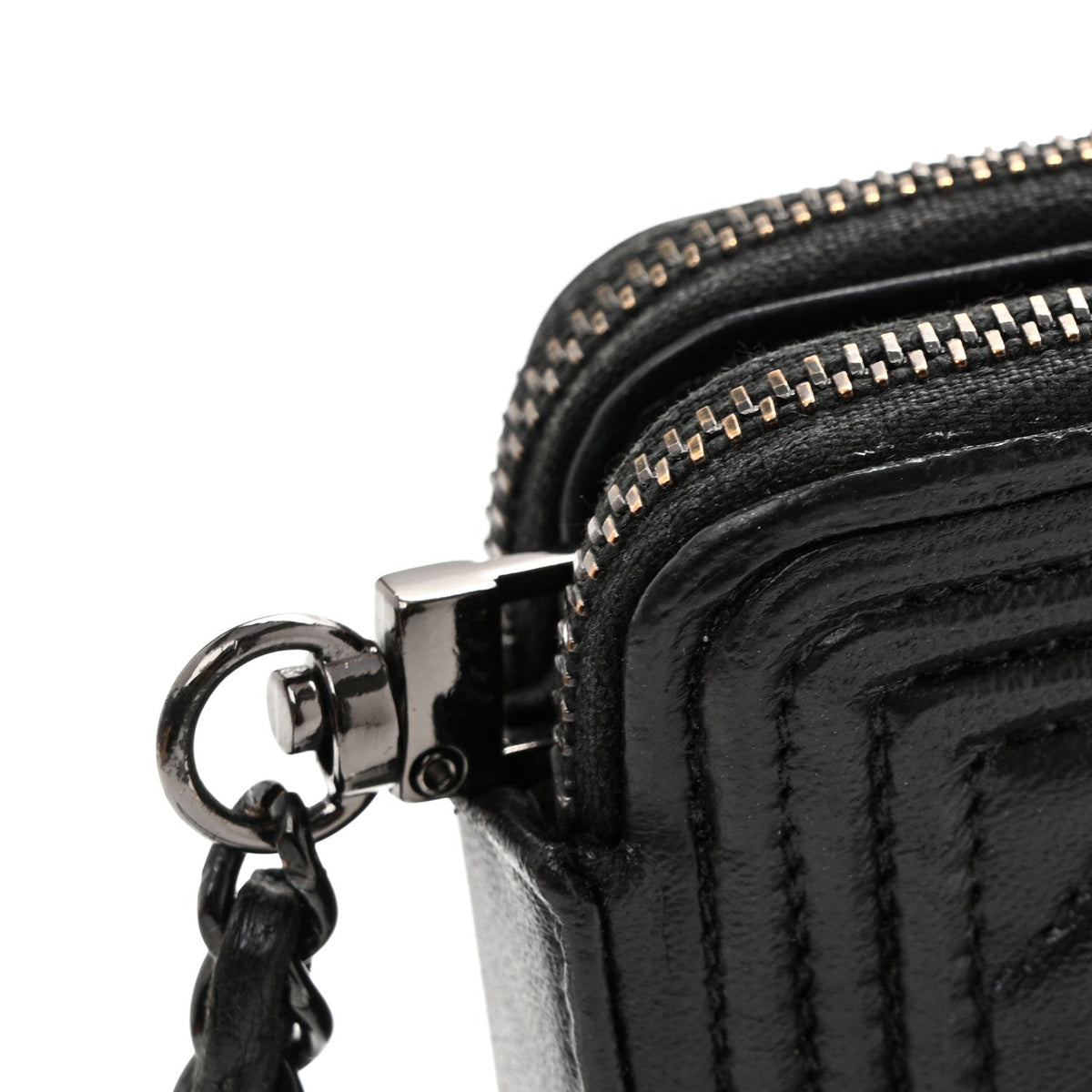 Lambskin Quilted Small Boy Clutch With Chain So Black