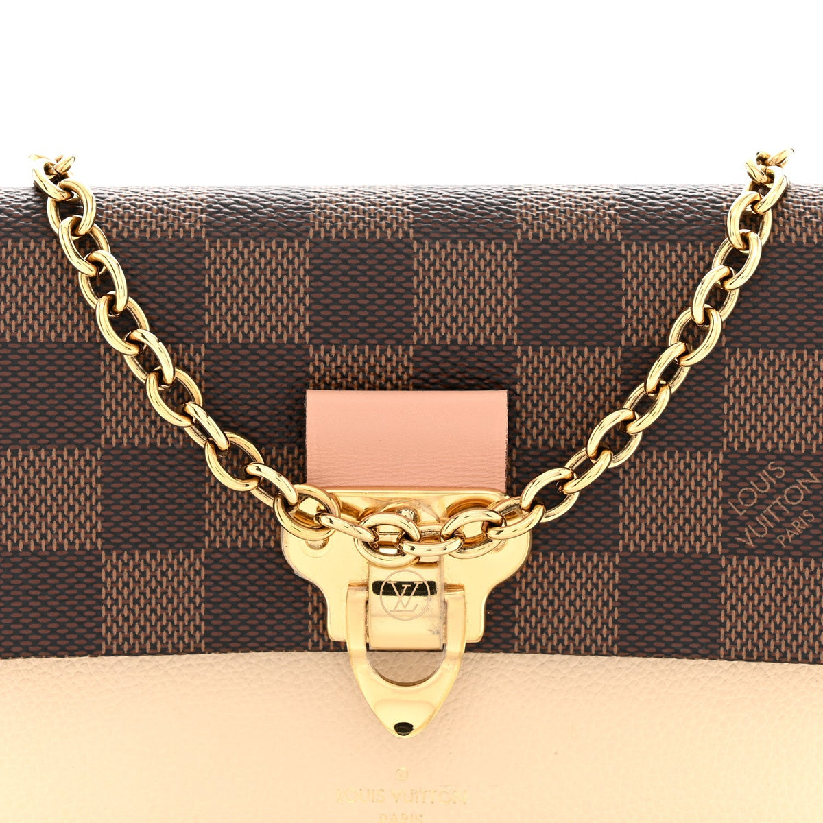 Damier Ebene Vavin Chain Wallet Creme