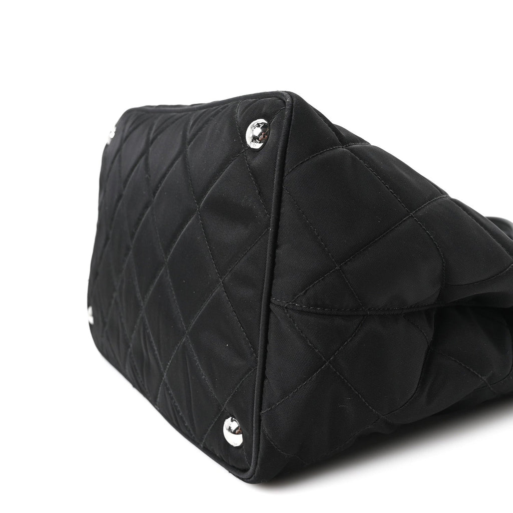 Nylon Tessuto Impuntu Quilted Tote Black