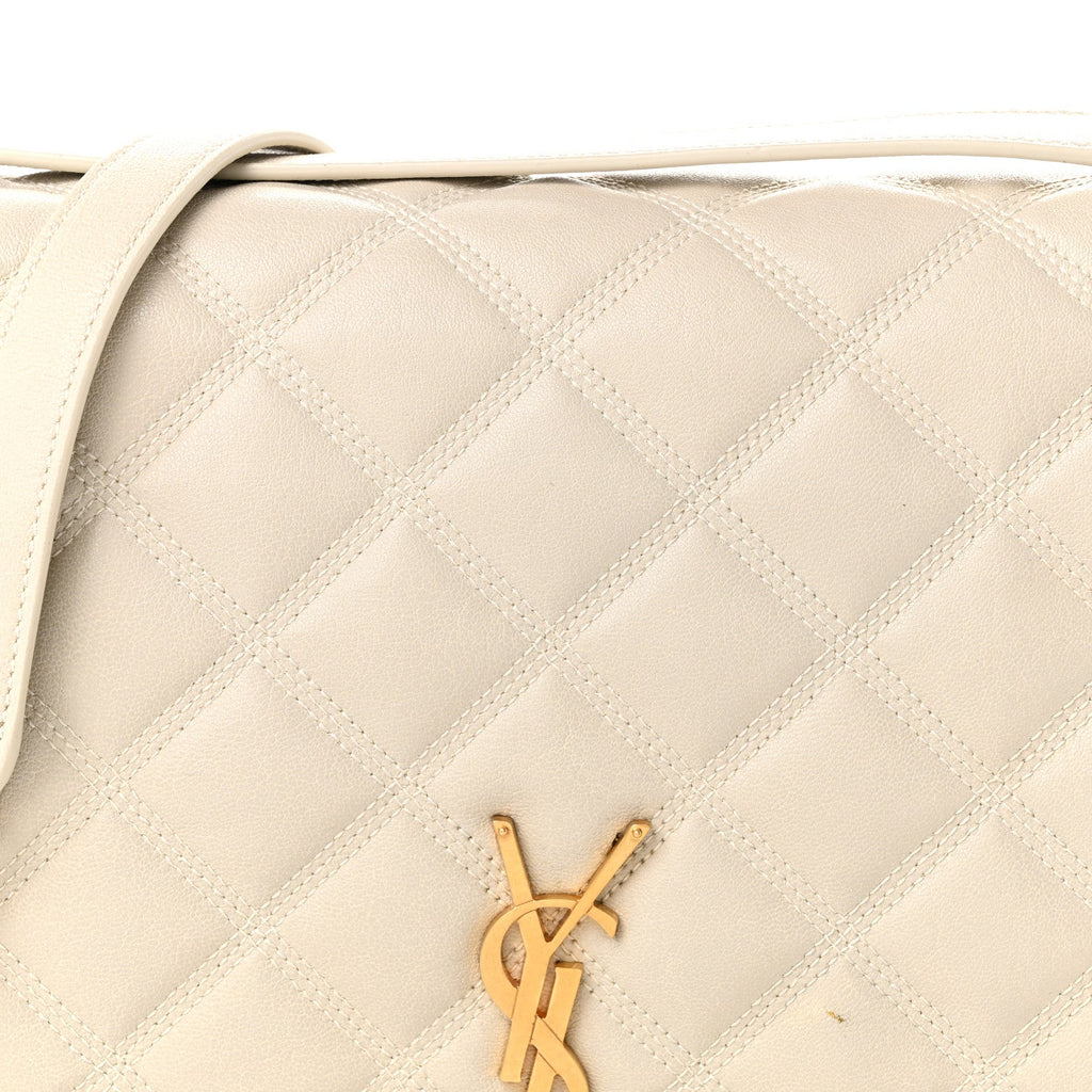 Lambskin Quilted Mini Becky Chain Bag Crema Soft