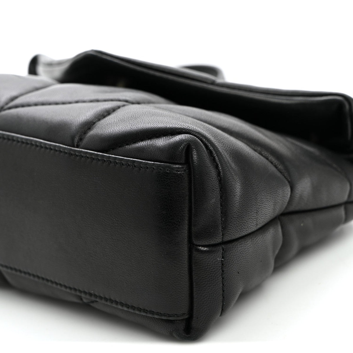 Lambskin Quilted Toy Loulou Puffer Monogram Chain Satchel Black