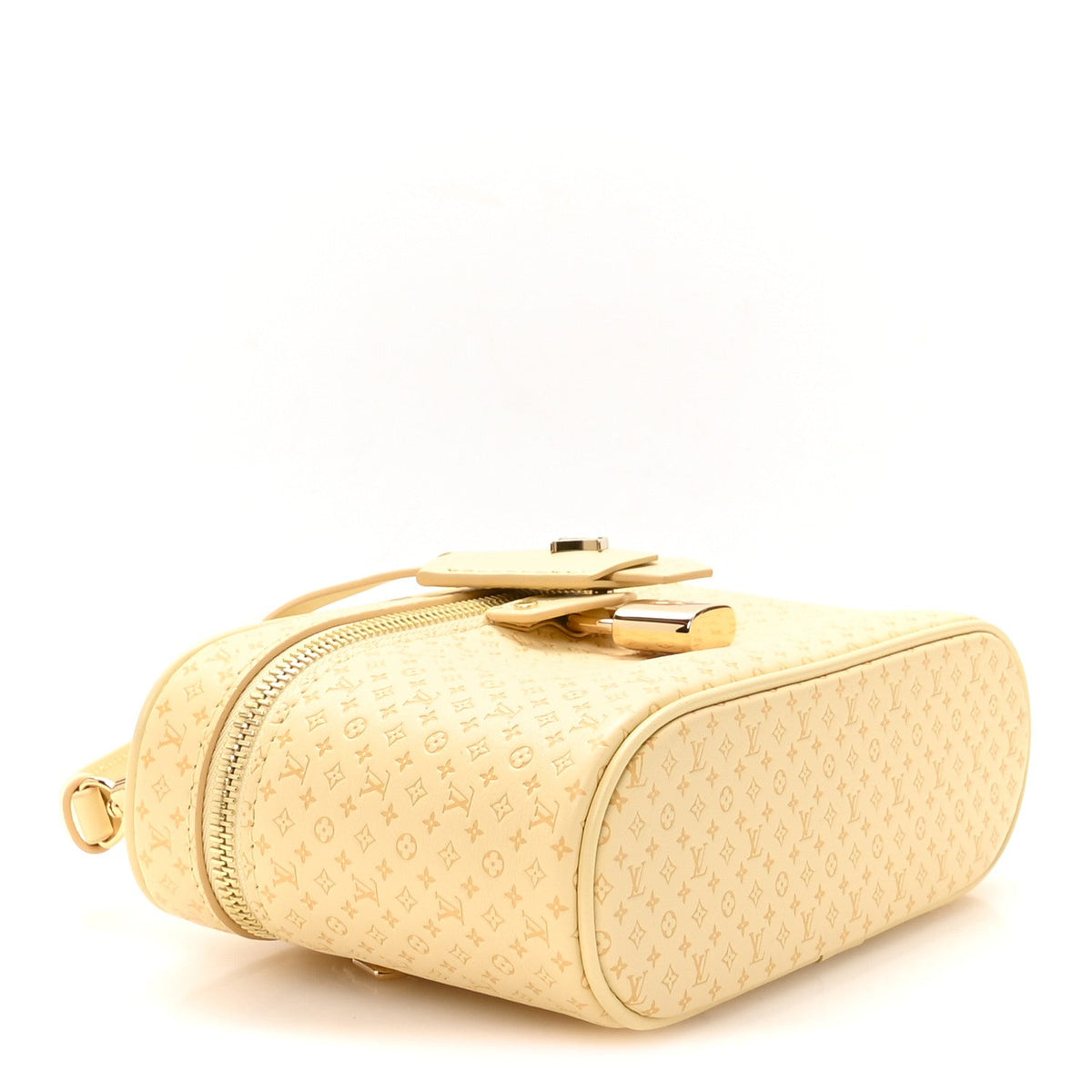 Calfskin Minigram Vanity Chain Pouch Banana