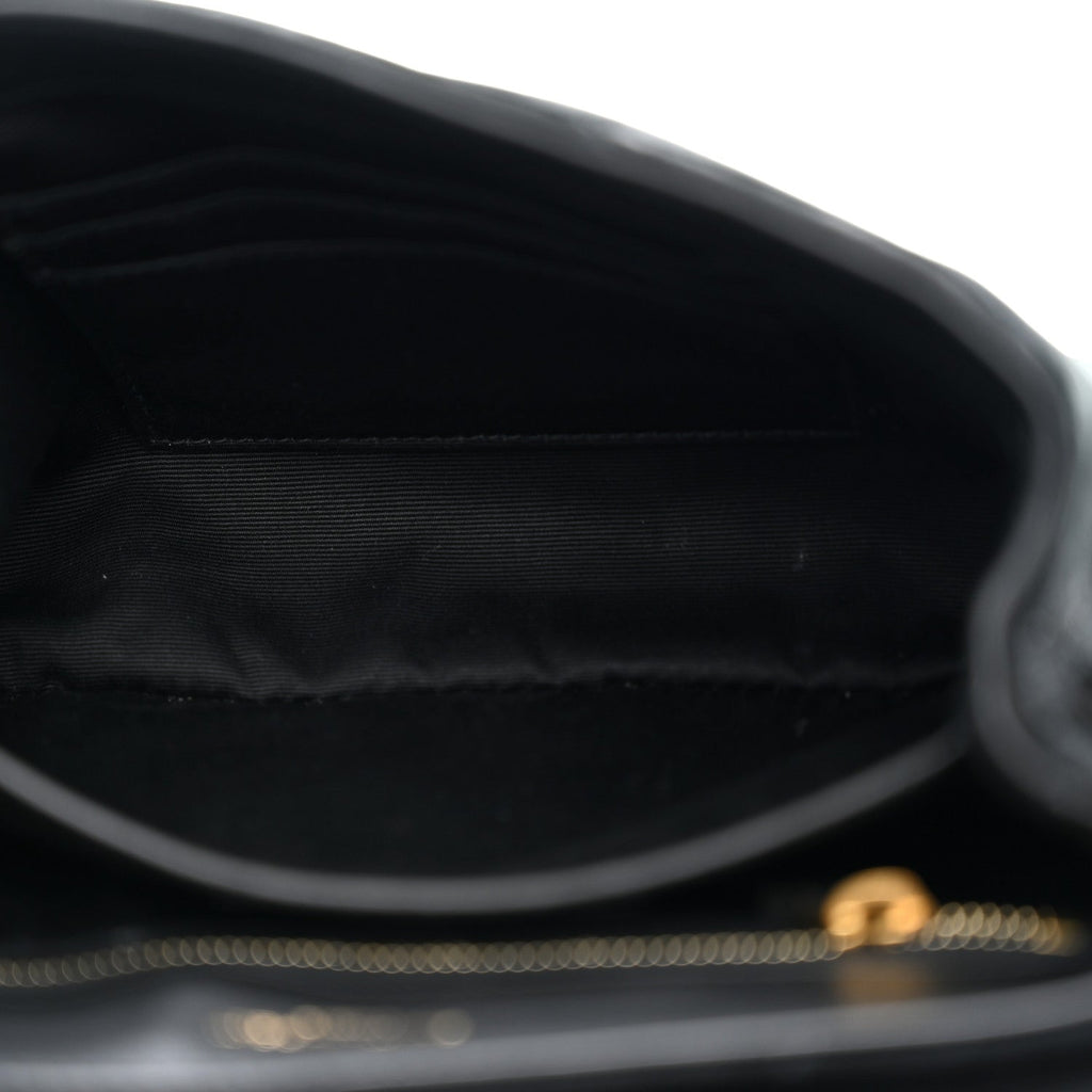 Suede Y Quilted Monogram Toy Loulou Crossbody Bag Black
