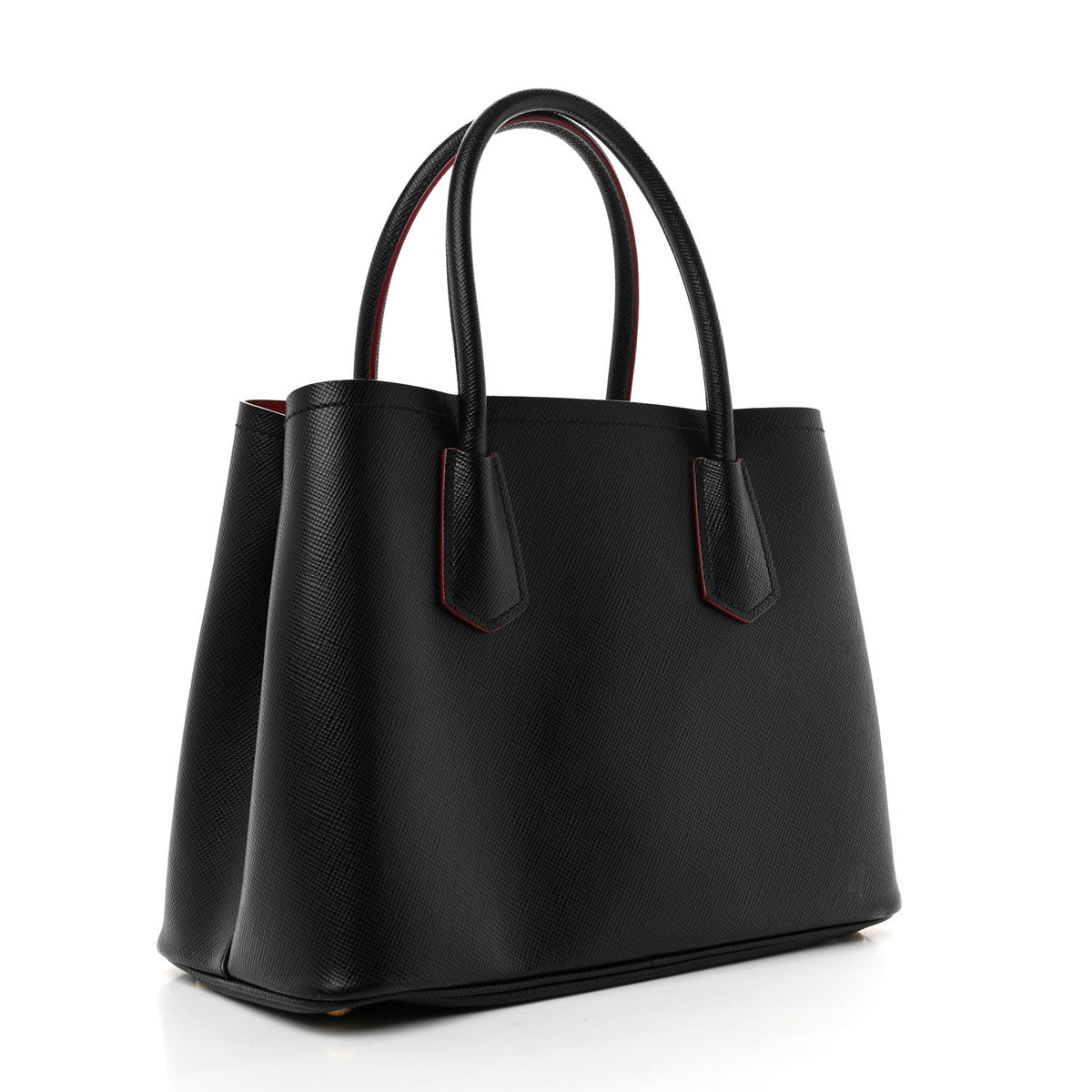Saffiano Cuir Small Double Bag Black Fuoco