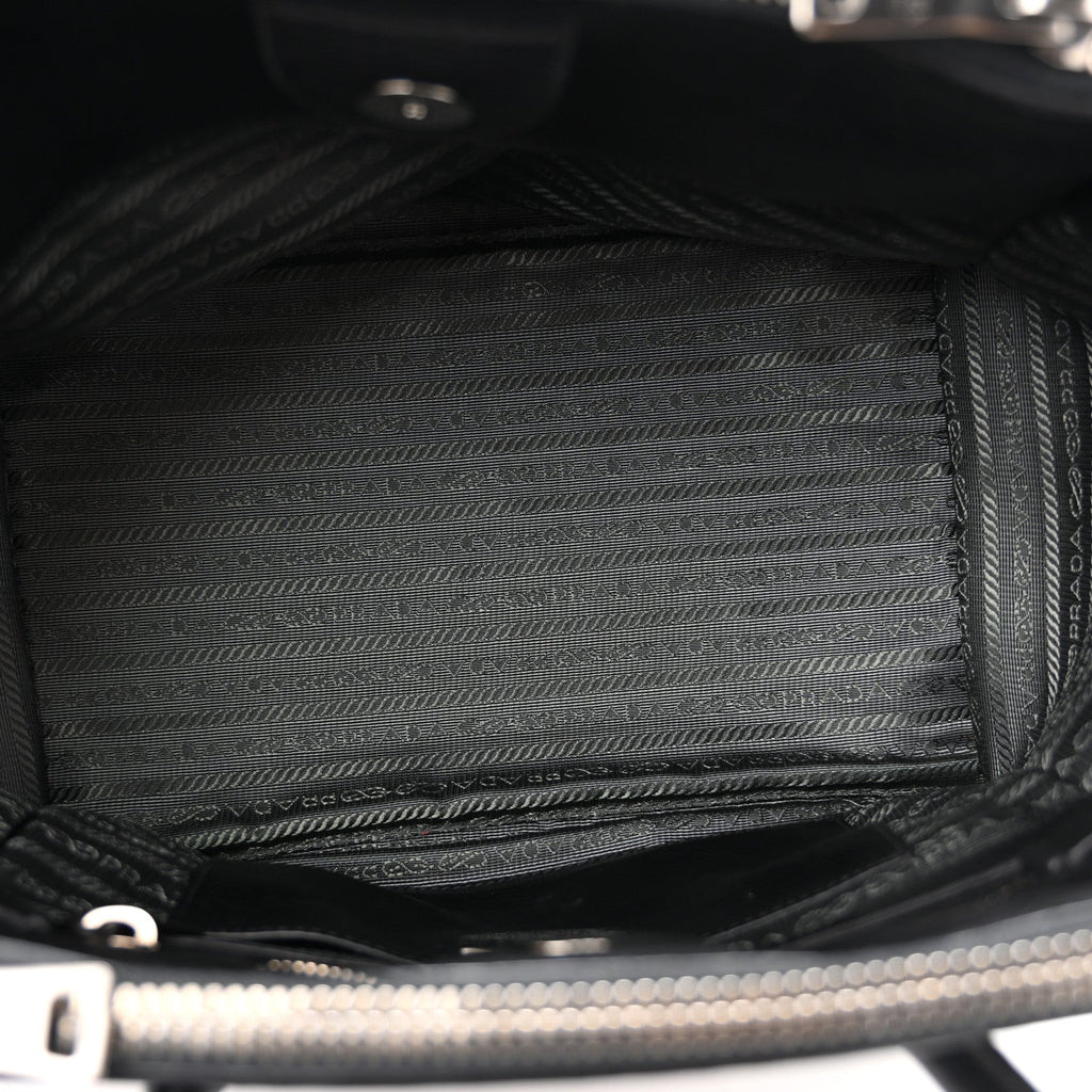 Glace Calf Twin Pocket Tote Black