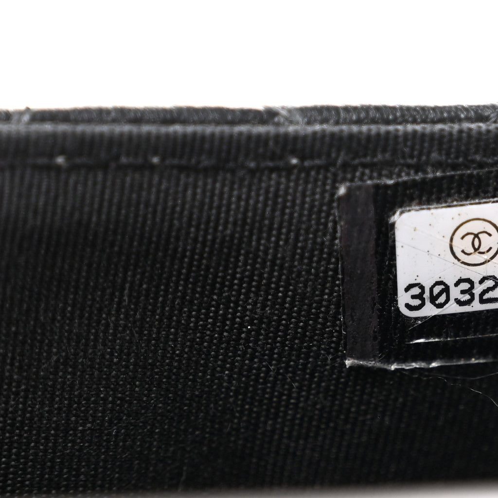 Lambskin Quilted Top Handle Flap Coin Purse With Chain Black