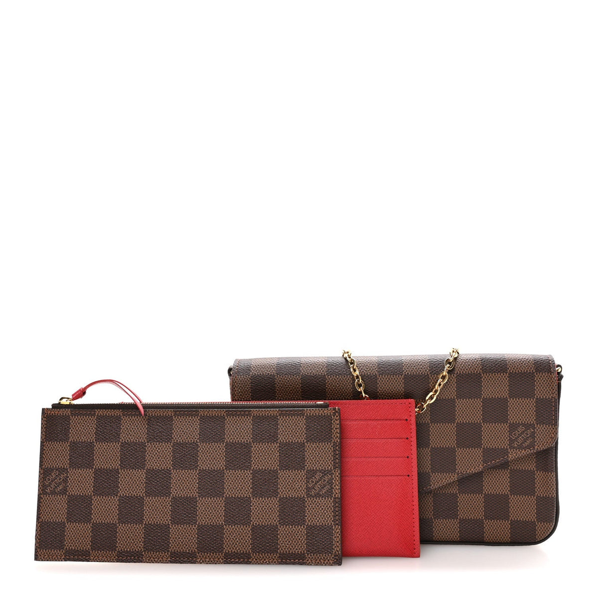 Damier Ebene Pochette Felicie Chain Wallet