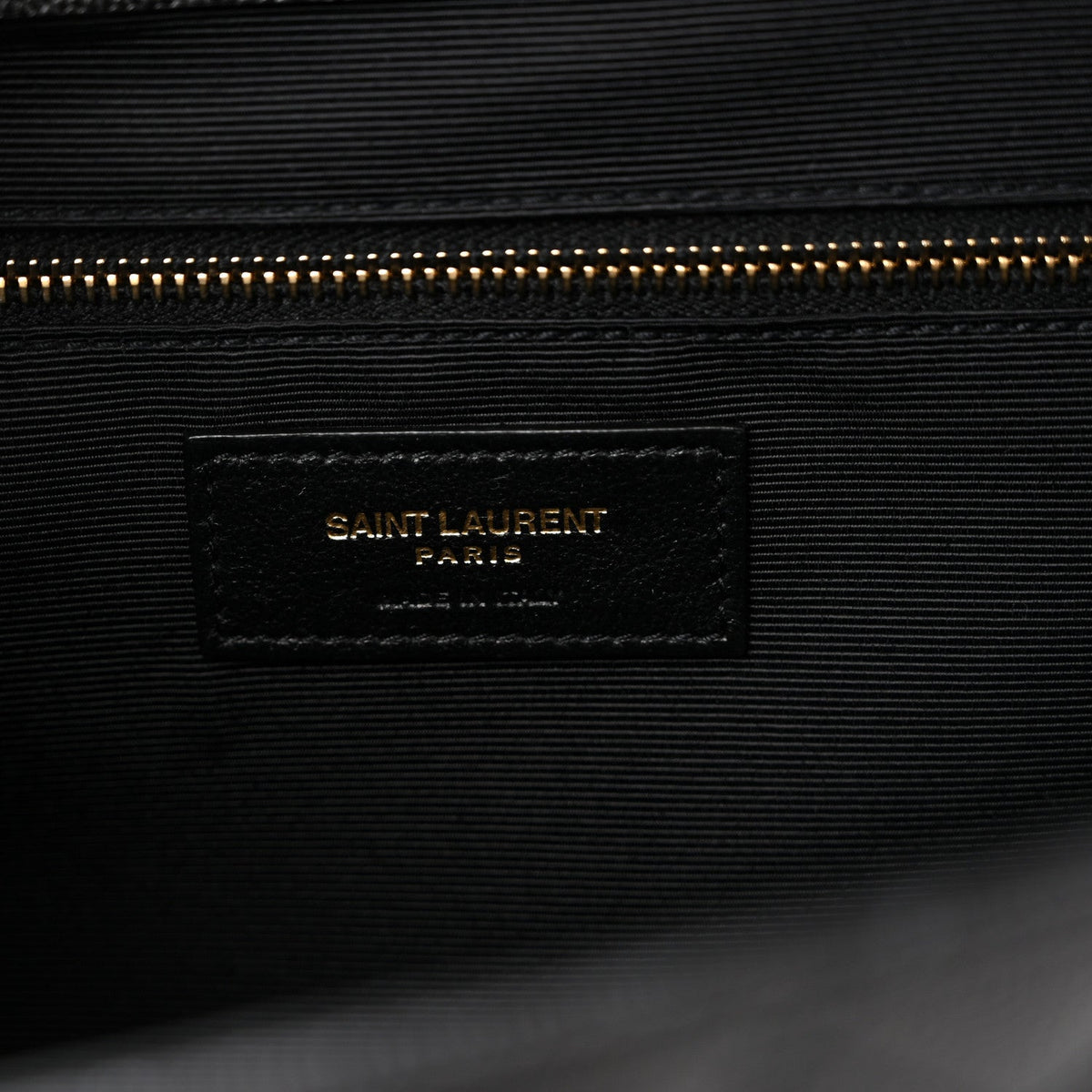 Grain De Poudre Textured Mixed Matelasse Large Triquilt Monogram Satchel Black