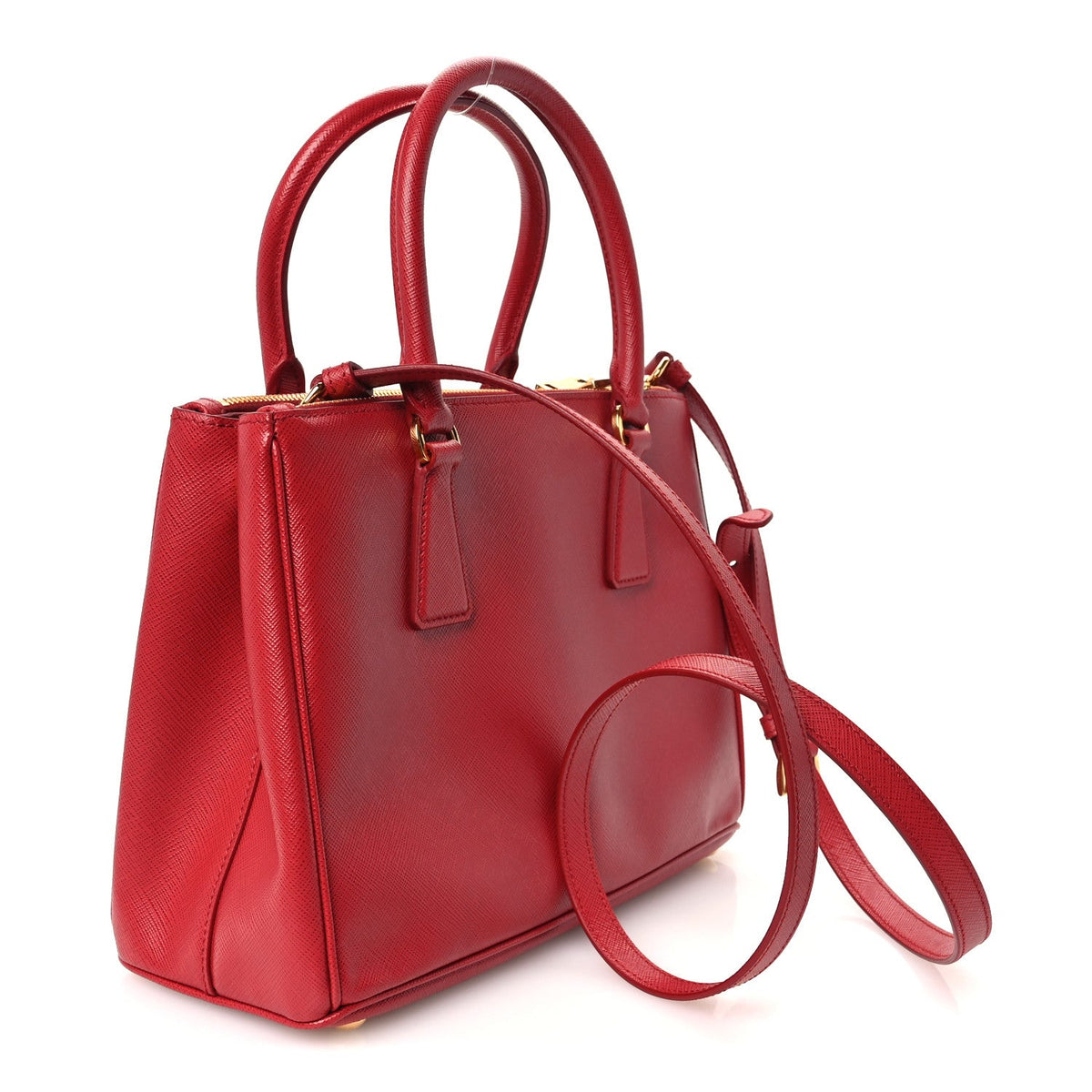 Saffiano Small Galleria Double Zip Tote Fuoco