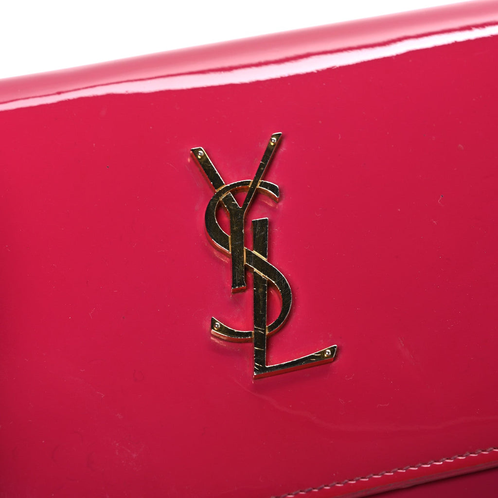Patent Calfskin Monogram Kate Wallet On Chain Fresh Fuxia