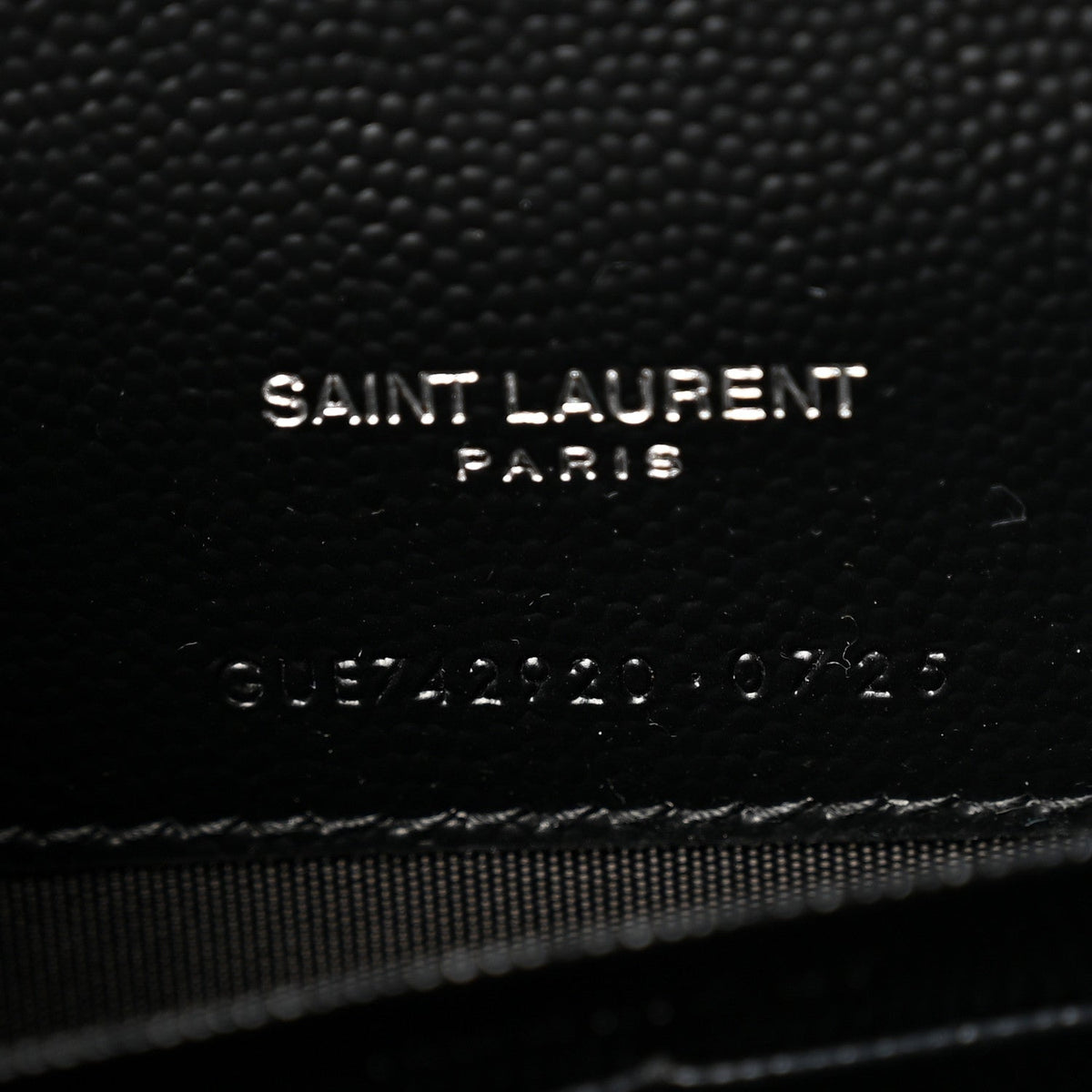 Grain De Poudre Matelasse Chevron Monogram Envelope Chain Wallet Black