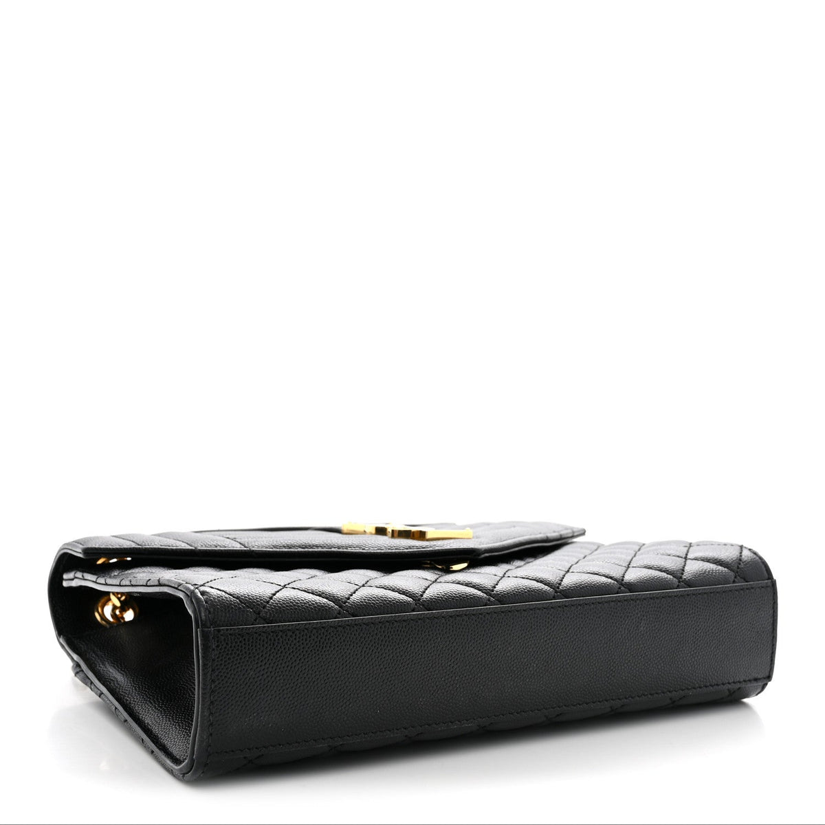 Grain De Poudre Textured Mixed Matelasse Triquilt Medium Monogram Satchel Black