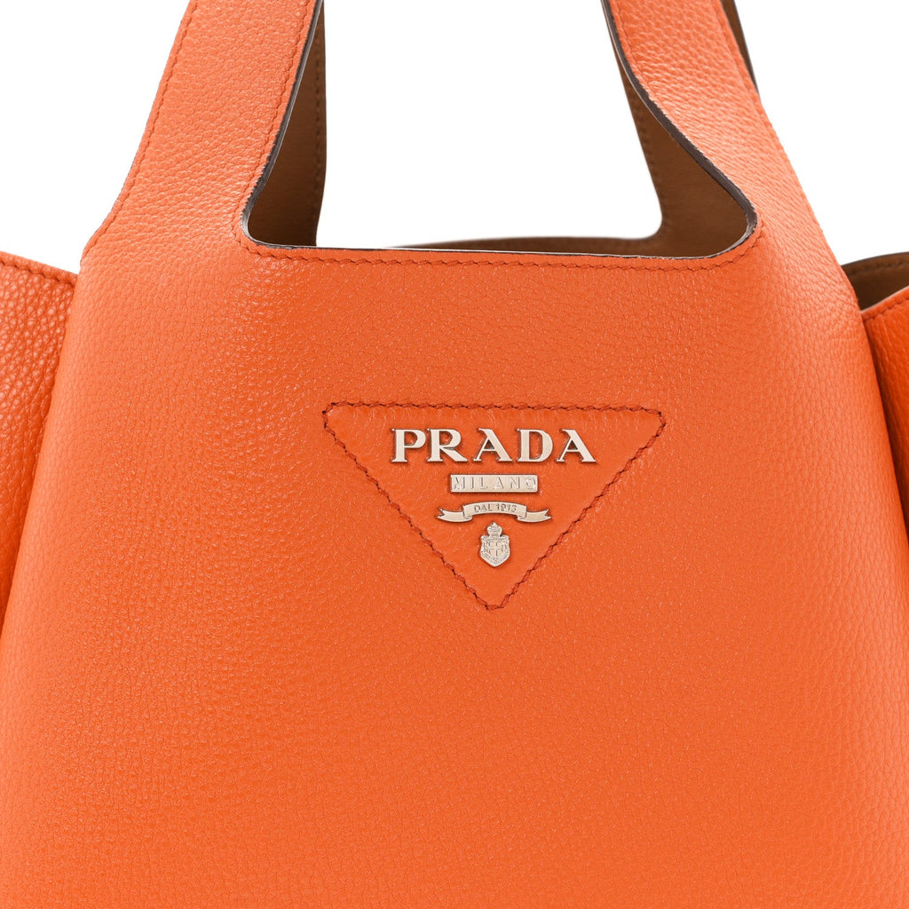 Vitello Daino Soft Medium Dynamique Tote Papaya Caramello