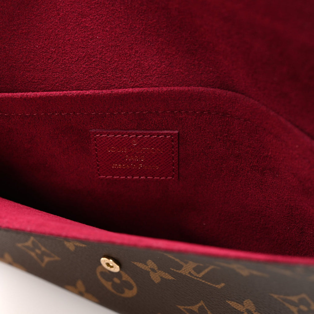 Monogram Pochette Felicie Chain Wallet Fuchsia