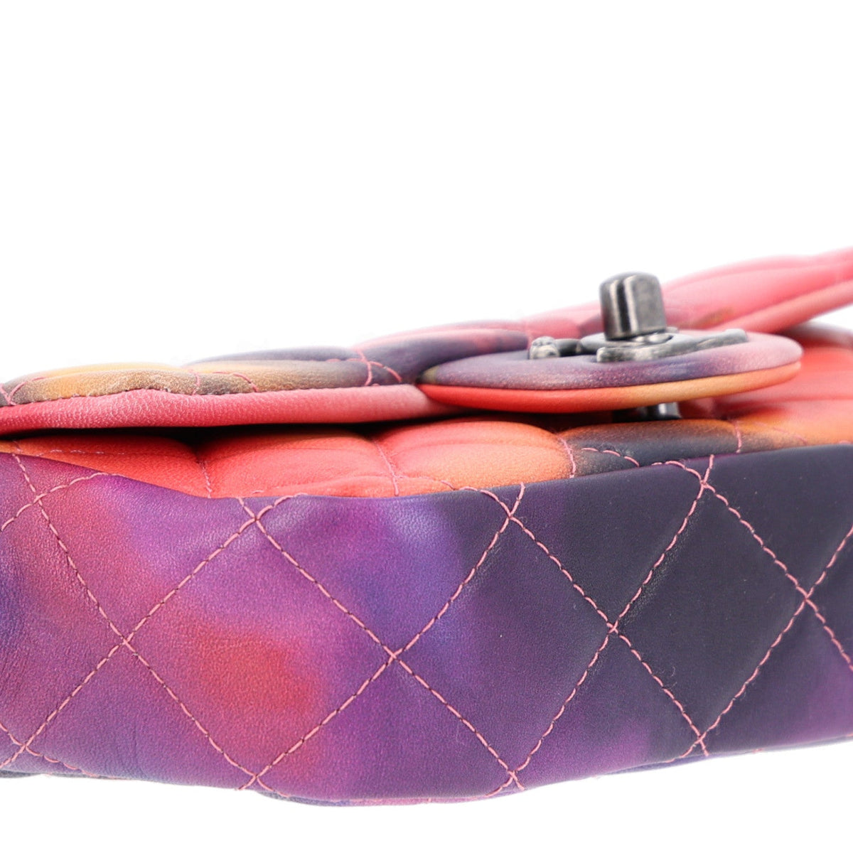 Lambskin Quilted Extra Mini Flower Power Flap Multicolor