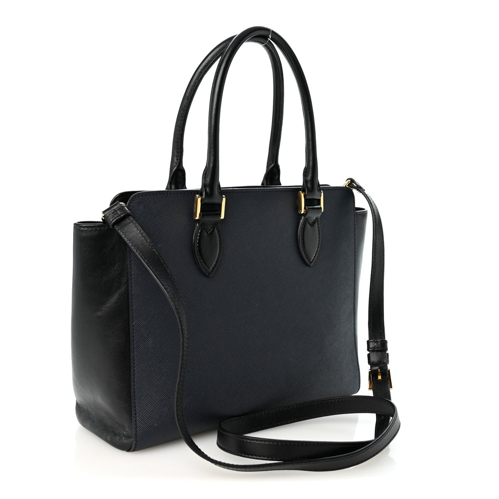 Saffiano Soft Calfskin Small Zippered Tote Baltico