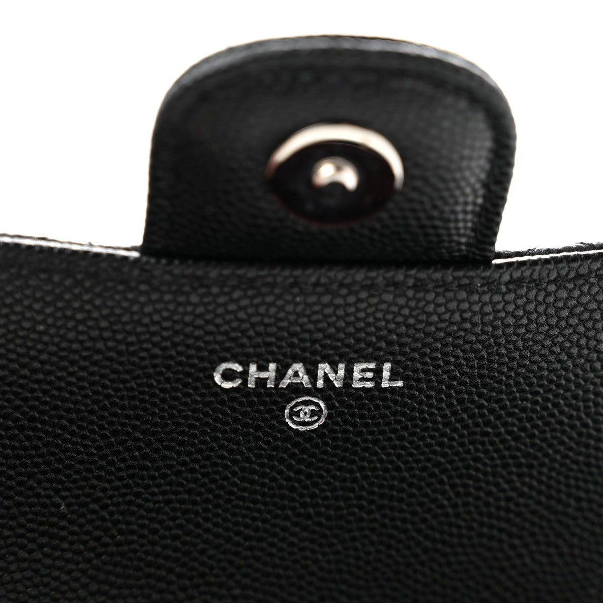 Caviar Quilted Glasses Case With Chain Black