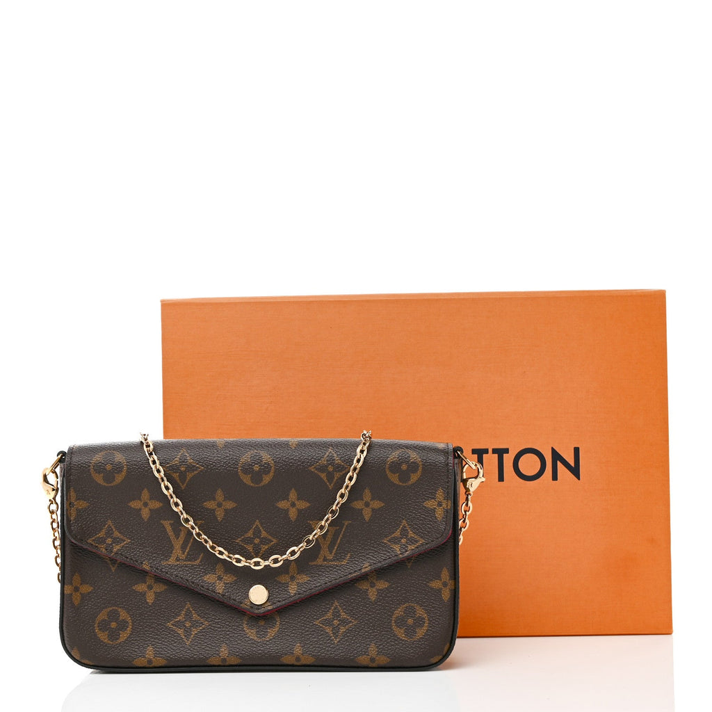 Monogram Pochette Felicie Chain Wallet Fuchsia