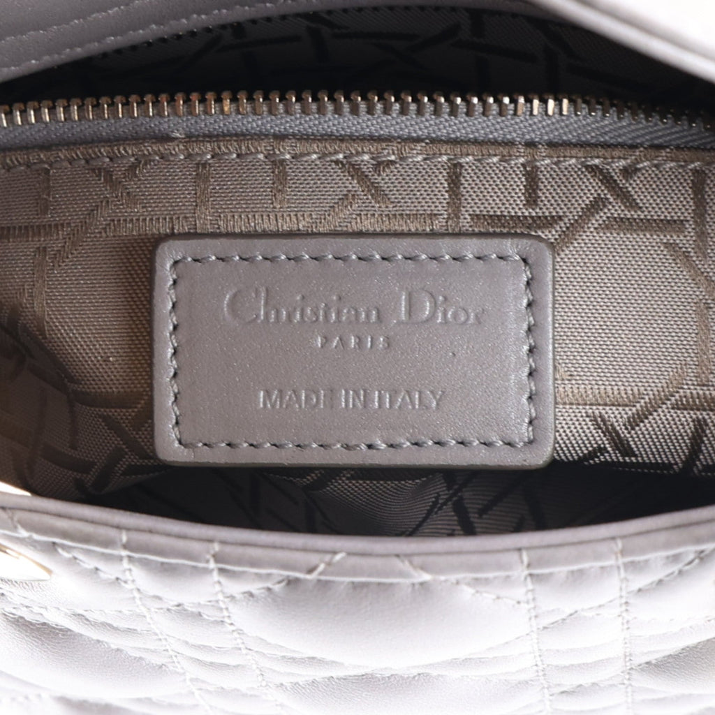 Lambskin Cannage Mini Lady Dior Grey