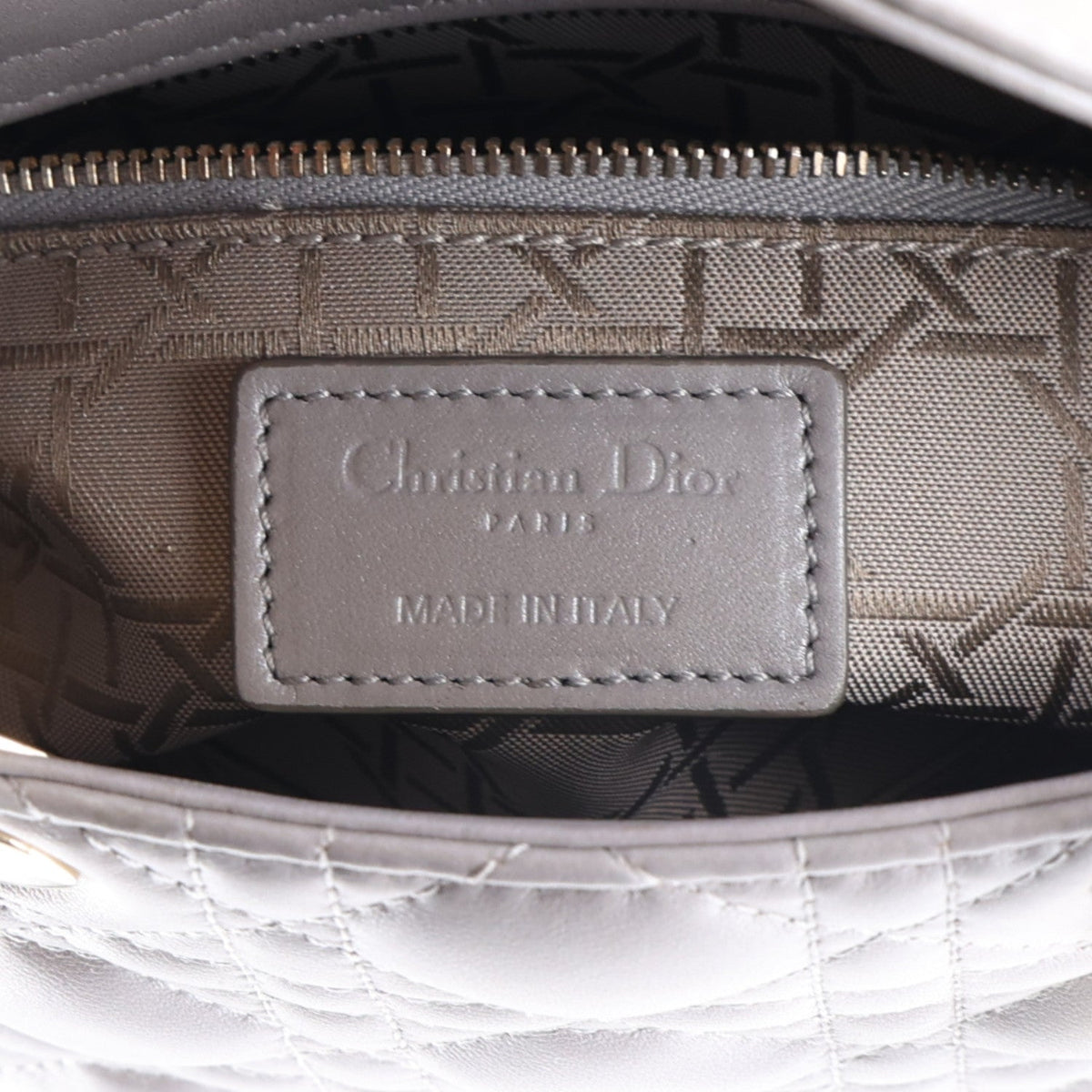 Lambskin Cannage Mini Lady Dior Grey